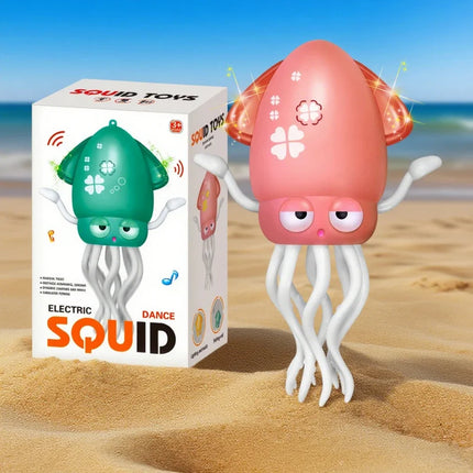 Rechargeable Dancing Octopus Toy, Baby Crawling Trainer Auto Obstacle Avoidance with Sound Light Music & Fishing Game