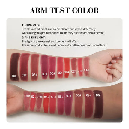 Julystar Nude Brown Matte Lipstick Pen Waterproof Lasting Non-Stick Cup Velvet Fruit Lipstick Lip Tint Pencil Makeup Lip Stain