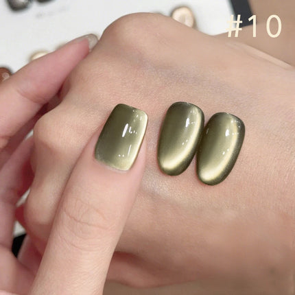 10ML 1-10PCS Winter New Style Hot Selling Black Nails Brown Nails Glass Bead Magnet Cat Eye Nail Polish Nail Set Nail Supplies