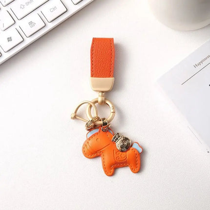 Cartoon Horse Keychain Year of Horse Leather Horse Pendant Horse Ornament Chinese Zodiac Chinese New Year Gift Birthday Gift