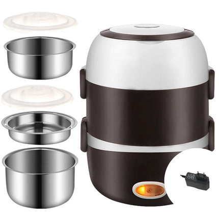 Portable electric lunch box 1 bottle pc car stainless steel plastic 2-in-1 household insulation heating lunch box can be plugged