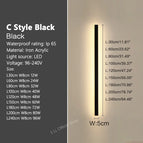 C style Black / Warm White (3000K) / L60cm