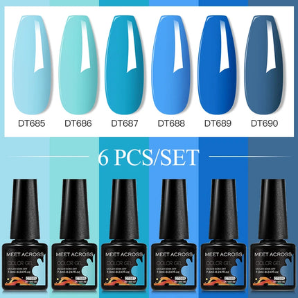 6pc Nail Gel Polish Set DIY Nail Art Semi Permanent UV LED Gel Kit For Nails Decoration Manicure Soak Off Painting Vernis Design