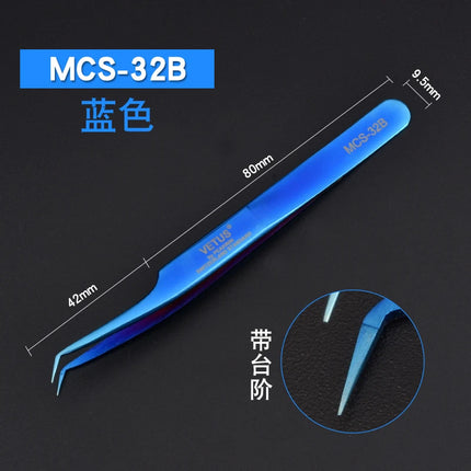 1pcs Vetus MCS Series Blue/Gold/Colorful Russian Volume Bloom Eyelash Extension Tweezers Stainless Precision Lash Tweezers Tools