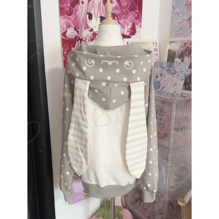 Japanese Kawaii Sweatshirt Long Seleeve Casual Women Subculture Hoodies Rivet Print Coat Cute Sweet Style Chic Women Clothing