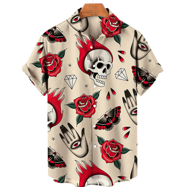 Men's Designer Hawaii Shirts Short Sleeve Collar Top Fashion Streetwear 3d Printed XS-5XL Hiphop Casual Vintage Clothing