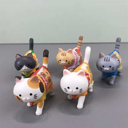 Capsule Toy Cat Wearing Candy Packaging Snack Wrapper Kitty Figure Kitten Doll Blind Box Collectible Ornaments Gifts