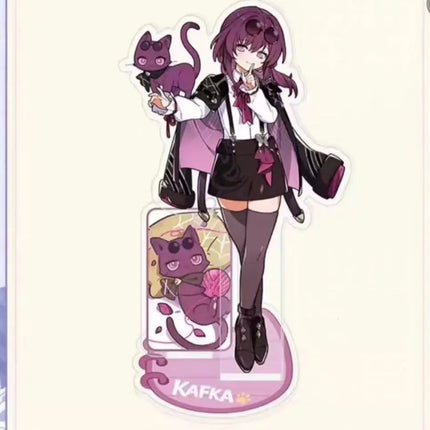 New Game Honkai: Star Rail Figure Kafka Acrylic Stand Model Plate Cosplay Fans Gifts Anime Little Dot Cat Series Model Keychain