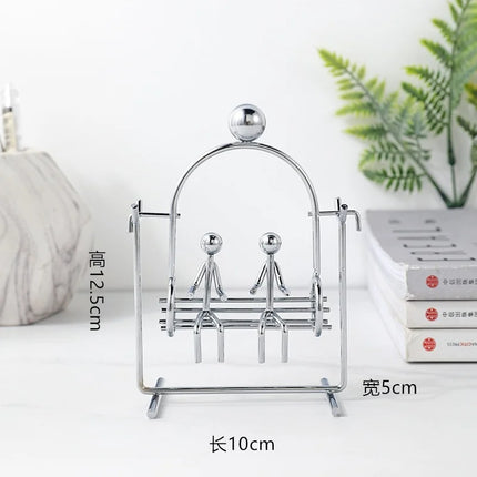 Iron Swing Couple Swing Piece Creative Home Desktop Living Room Metal Model Handicraft Birthday Gifts Desktop Decoration