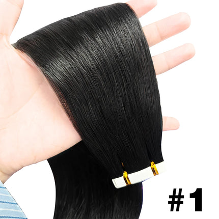 Real Human Hair Straight Tape In Extensions Double Sided For Skin Weft Tape In Hair Extensions 20Pcs Seamless Hair Extensions
