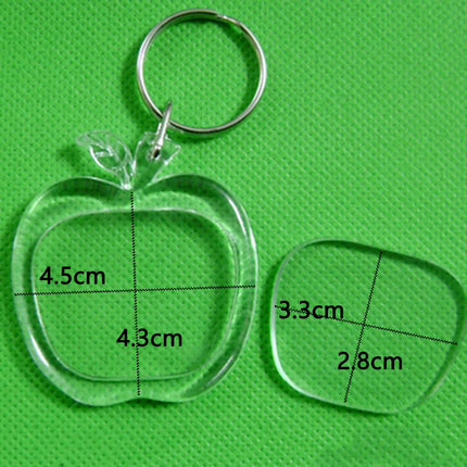 Photo Frame Keychian Acrylic Rectangle Insert Picture Frame Keyring Key Holder DIY Split Ring Gift for Women Ladies Girls