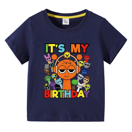 Funny Sprunki T-shirts Boys Girls Summer Short Sleeve Tees Kids Cartoon Incredibox Game Graphic Tops Children's birthday Gift