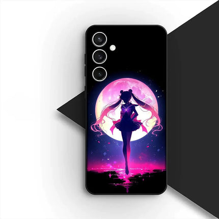 Casing Phone Cover for Samsung Galaxy S22 S21 S20 FE Ultra Plus A07 A17 A15 A16 A25 A57 A37 Case  S-SailorS Anime Girl Moons
