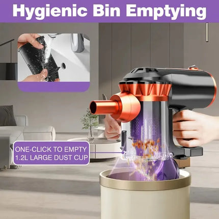 600W Corded Handheld Vacuum Cleaner 18KPa Suction Low Noise 48dB 4-in-1 Lightweight Stick Design Portable for Household Use