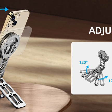 CAMOLO MG-05 Magnetic Phone Holder Magsafe Tripod w/ Arca-Swiss Cold Shoe for Phone Vlog Foldable Desktop Phone Mount for Travel