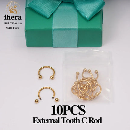 10PCS G23 Titanium Eyebrow Piercing Jewelry Nose Septum Piercing Ring C Rod 16G ASTM F136 Women Labret Lip Stud Wholesale