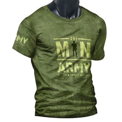Summer New Men's T-shirt Sniper Printed Short-sleeved Top Men's Fitness Breathable Short-sleeved Street Fighting People Clothing