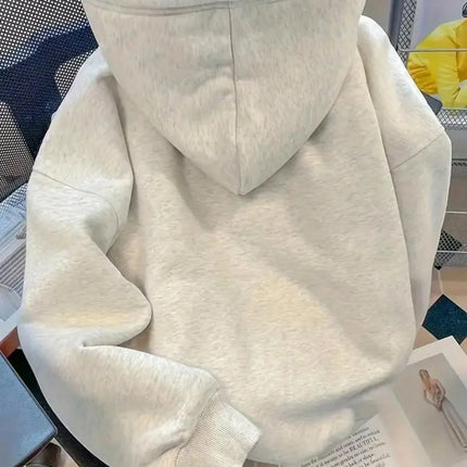 2025 Autumn/Winter Women's Grey Nautical Shell and Starfish Print Hoodie Pullover Shell Logo Soft Casual Wear Fall Clotheswinter