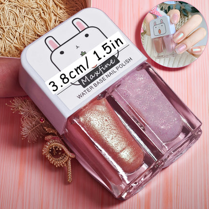 D19 Love Aurora 2-Bottle Set Nail Polish No-Bake Quick-Dry Long-Lasting Peelable Water-Based Triple Color Nail Polish