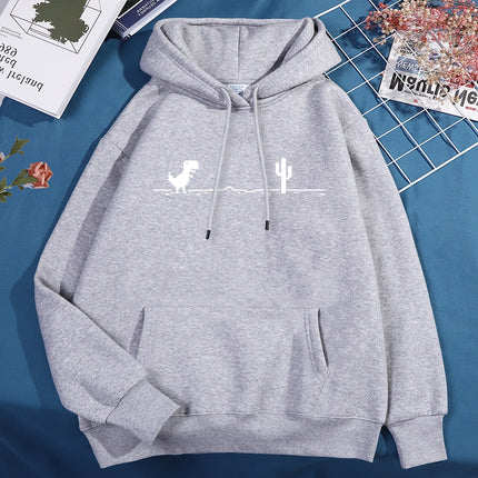 Network Malfunction Little Dinosaur Hoody Men Women New Thicken Pullover Hoodie Cute Pocket Sweatshirt Autumn Warm O-Nec Hoody