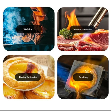 Super Large Firepower Folding High Temperature Spray Gun Lighter Metal Belt Compass Windproof Outdoor Barbecue Camping Lighter