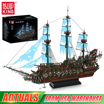 Mould King 13218 Pirate Ship Toys The MOC Big Flying Dutchman Building Block Assembly Ship Model Brick Set Kids Christmas Gift