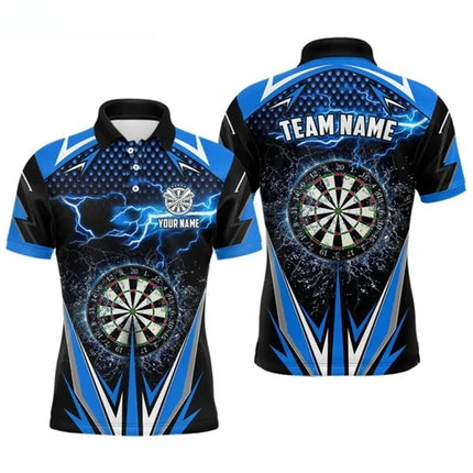 2026 Collar Button T-shirt 3D Dart Printed Men's Polo Shirt Fashionable Casual Sports Jersey Short Sleeved Dart Polo Shirt