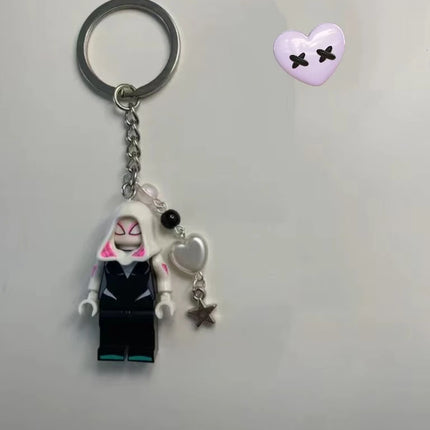 Handmade spider couple keychain, Y2K, the best gift.