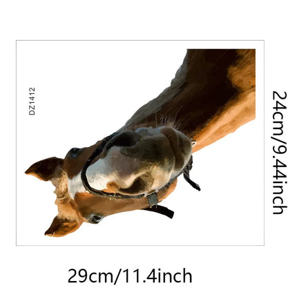 Funny Horse Self-Adhesive Window Stickers, Bedroom Entryway Living Room Porch Home Decoration Wall Stickers, Removable Stickers