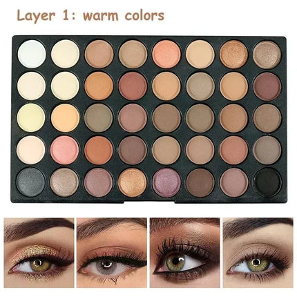 120 Color Eye Makeup,3-in-1 Eyeshadow Palette,Matte Shimmer Highly Pigmented Long Lasting Waterproof Eye Shadow for Festival