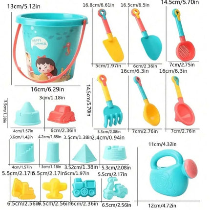 18PCS Beach Sand Toy Set, Durable Plastic, Summer Pool Beach Game Set,Great Holiday Outdoor Sand Play Tools For Boys And Girls