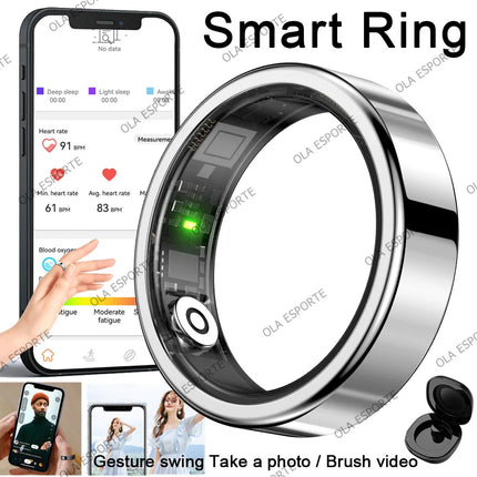 R09 Rings Women's Men Couple Health Monitor Steps Jring APP Smartring Electronics Devices Waterproof Remote Control Android Ios