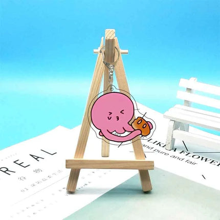 Anime Takopi’s Original Sin Cosplay Keychain Kawaii Pink Octopus Acrylic Pendant Key Chain Keyring Bag Accessories Prop Gift