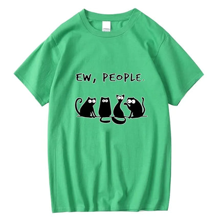 Men's T-shirt High Quality 100% Cotton Funny Cool Cat Printed Summer Casual Loose Cool T Shirt O-Neck Male T-Shirt Tops