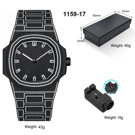 Top-quality luxurious men's sketch quartz watch with Arabic numeral display in 3D comic style