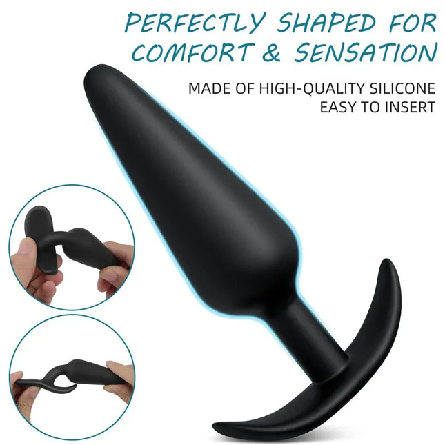 3 Different Size Anal Plug Soft Silicone Anal Butt Plug Stimulator Adults Sex Toys for Men/Women Prostate Massager Anal Trainer