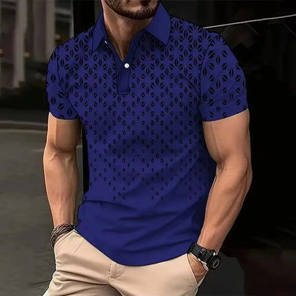 Colorful Geometry 3D Printed Polo Shirt For Men Simple Fashion Pattern Tees Summer Street Short Sleeve Tops Lapel T-Shirts