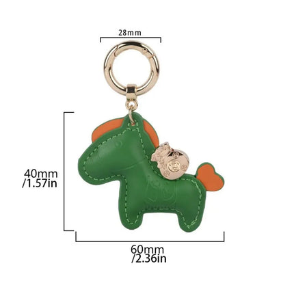 Cartoon Horse Keychain Year of Horse Leather Horse Pendant Horse Ornament Chinese Zodiac Chinese New Year Gift Birthday Gift