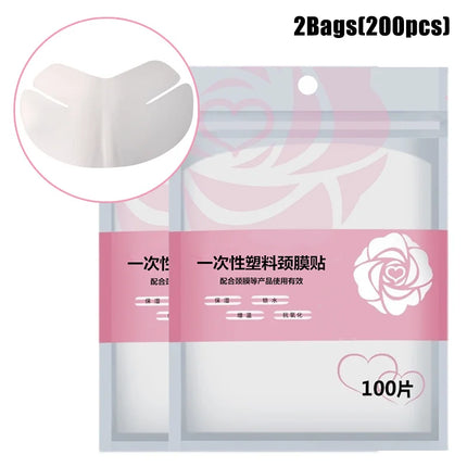 Plastic Film Neck Masks Wrap Disposable Transparent DIY Neck Stickers Paper Ultra Thin Beauty Skin Care Tool Kits