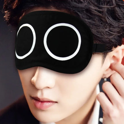 Cute Expression Black Blackout Eye Mask Women Girl Men Office Travel Essential Gift Unisex Funny Cartoon Nap Time Sleep Eye Mask