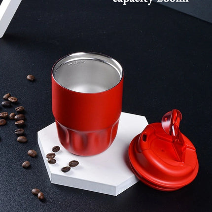 260ml Petal Coffee Tumbler, 316 Stainless Steel Vacuum Cup, Antibacterial & Wide Mouth, Double-Wall Thermos for Hot/Iced Drinks