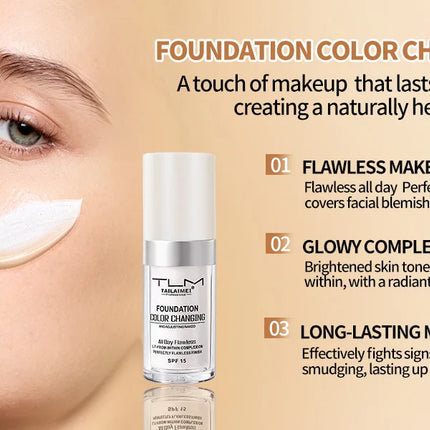 Color Changing Foundation Stick with Spf 15, All Day Flawless, Natural-Looking Complexion, Long-Lasting Wear