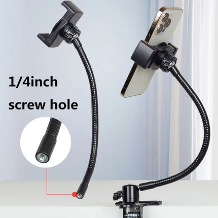 Flexible Arm Monopod Metal Tube Rod Stands Selfie Stick with Ball Head for Mobile Phone Smartphones Tripod Live Streaming