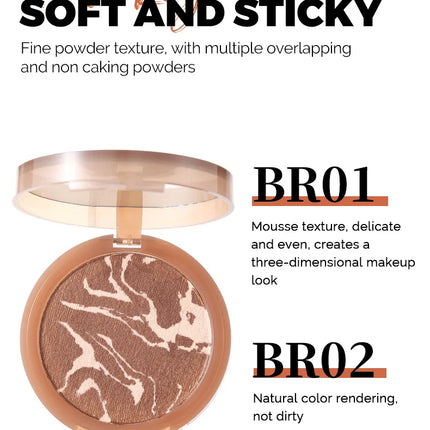 Truth'Key Mousse Bronzer,Matte Cement Brown Nose Shadow Facial Contouring Monochrome Natural Color Rendering 3D Makeup