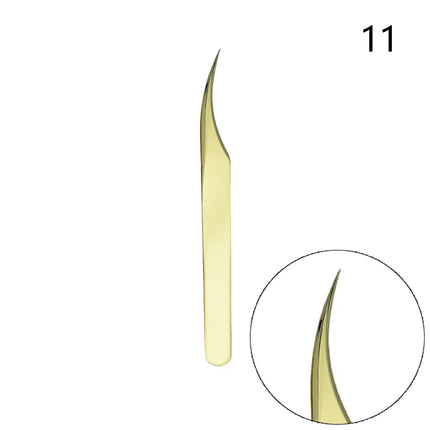 1Pc Stainless Steel Curved Tip Lash Extension Tweezers Anti Slip Straight Tweezers High Precision Nail Art Makeup Beauty Tools