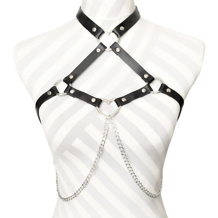 Women Fashion Chain Belt Leather Waist Belt Chest Harness Belt Corset Bondage Lingerie Punk Gothic Clothing Exotic Accessories