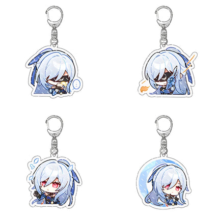 Honkai: Star Rail Anime Figure Acrylic Keychain Dan Heng Feixiao Firefly Model Plate 4pc/set Keyring Game Fans Gift