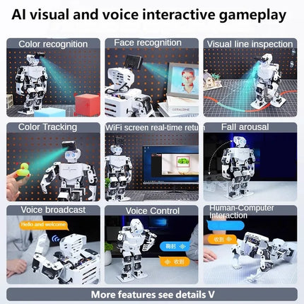 Tonybot 17 DOF Humanoid Robot Educational For Arduino Python Scratch Programming Kit Walking Dancing Gymnastics humanoid Robot