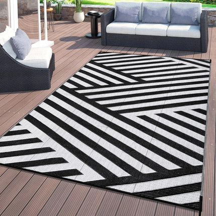 Double-Sided Outdoor Waterproof Reversible Mats Plastic Straw Patio Rugs PP Material Double Layer Woven Carpet Family Picnic Mat