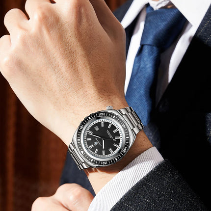 PAAZOMU Luxury Business Men Watch Date Week Waterproof Luminous Man Wristwatch Sport Stainless Steel Quartz Men's Watches Reloj